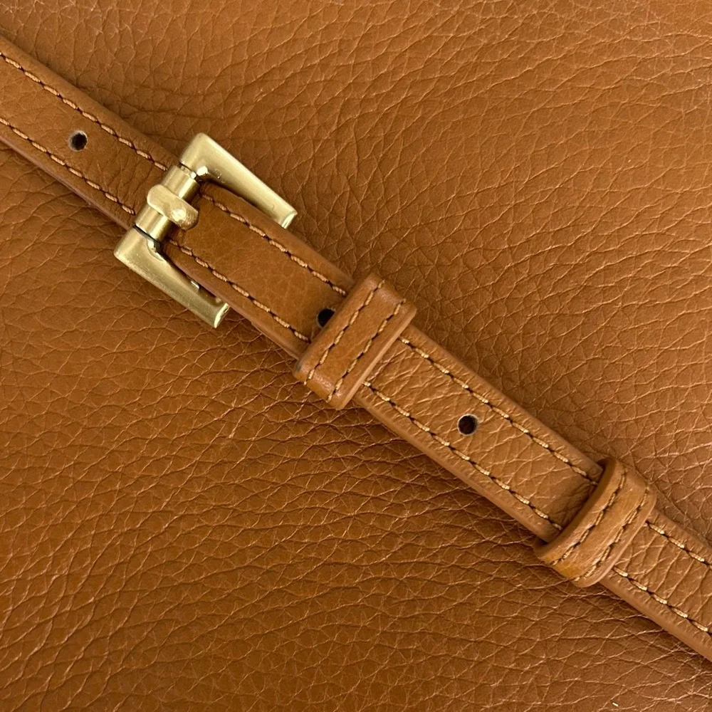 GiGi New York Madison Pebbled Leather Crossbody in Tan, NEW - Picture 7 of 15